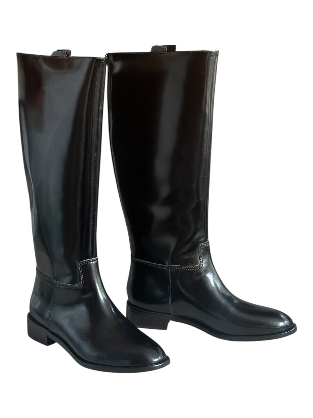 Anthropologie Giselle Black Leather Knee High Boots EU36 US6 NIB